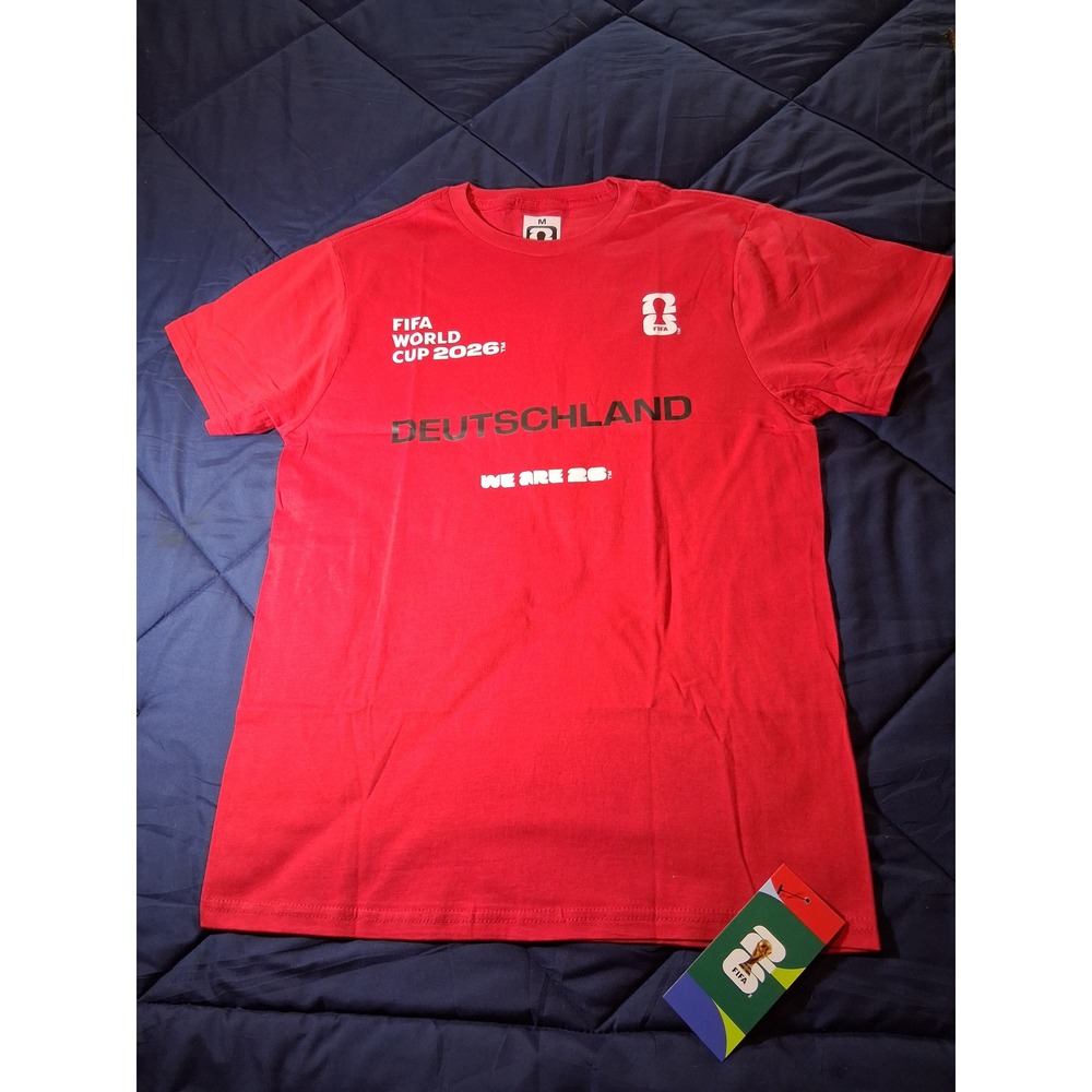 FIFA World Cup 2026 Deutschland Germany T-Shirt‎ Red Mens Size M We Are 26 NEW
